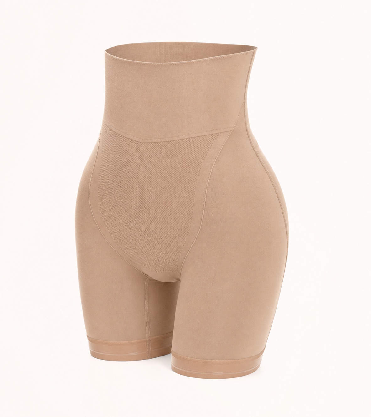 High-waist sculpting shorts in nude on invisible mannequin